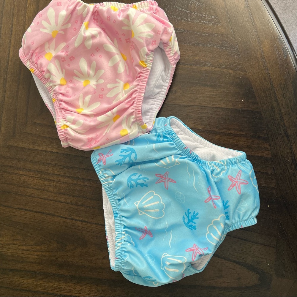 Floral and Ocean Print Swim Diapers size 4T